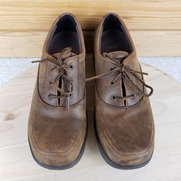 Worx by Red Wing 7.5M Brown Leather Lace-up Work Safety Oxford Shoes STYLE #5115 - Picture 3 of 11
